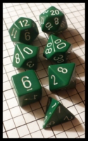Dice : Dice - Dice Sets - Chessex Opaque Green w White Nums CHX25405 - Gen Con Aug 2011